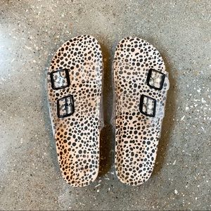 Leopard sole + Clear strap sandals